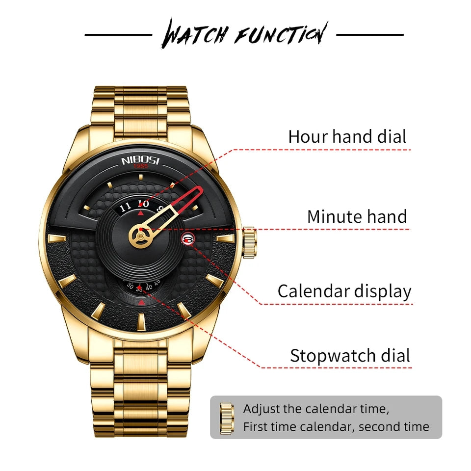 Dinar Creative Watch for Men Top Brand Luxury Fashion Business Quartz Men’s Wristwatch