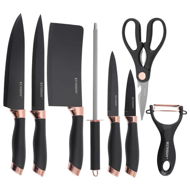 9 PCS Kitchen Knives Set, Professional Stainless Steel