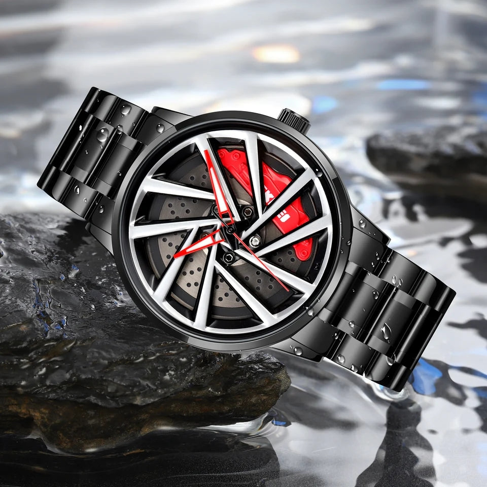 Spinning Rim Business Stainless Steel Watch