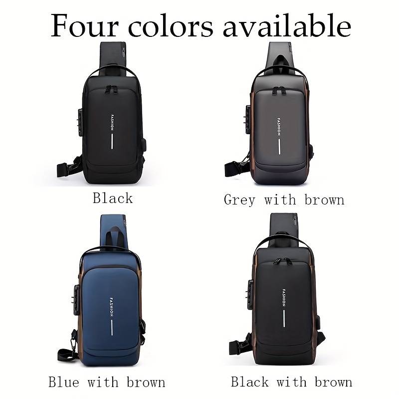 Business Crossbody Bag, Anti-theft Sling Backpack With Password Lock