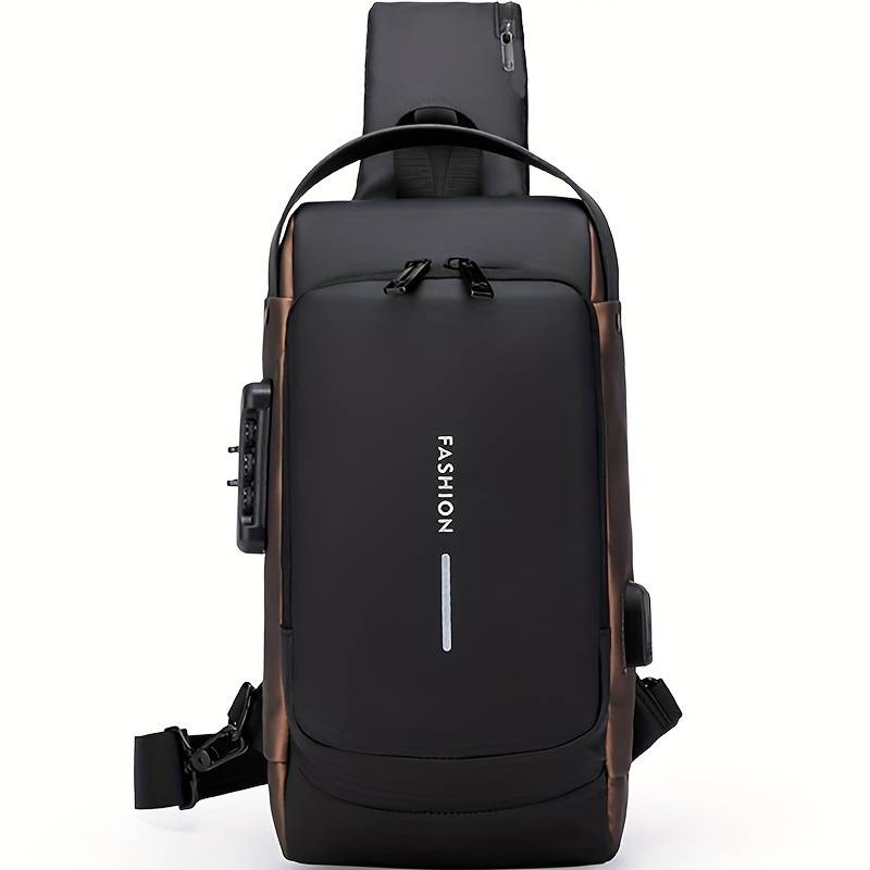 Business Crossbody Bag, Anti-theft Sling Backpack With Password Lock