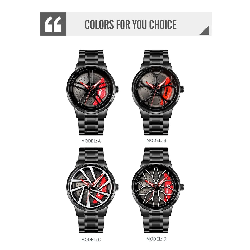 Spinning Rim Business Stainless Steel Watch