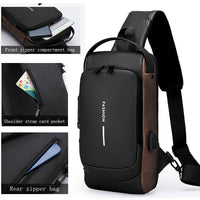 Business Crossbody Bag, Anti-theft Sling Backpack With Password Lock