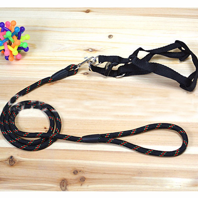 Dog Chest Back Leash Set Adjustable Chest Back Traction Rope