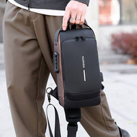 Business Crossbody Bag, Anti-theft Sling Backpack With Password Lock