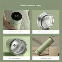 Stainless Steel Insulated Cup, Intelligent Digital Warm Water Cup With Touch Display Temperature