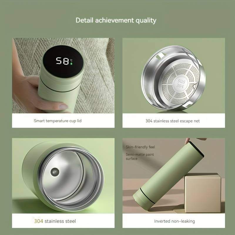 Stainless Steel Insulated Cup, Intelligent Digital Warm Water Cup With Touch Display Temperature