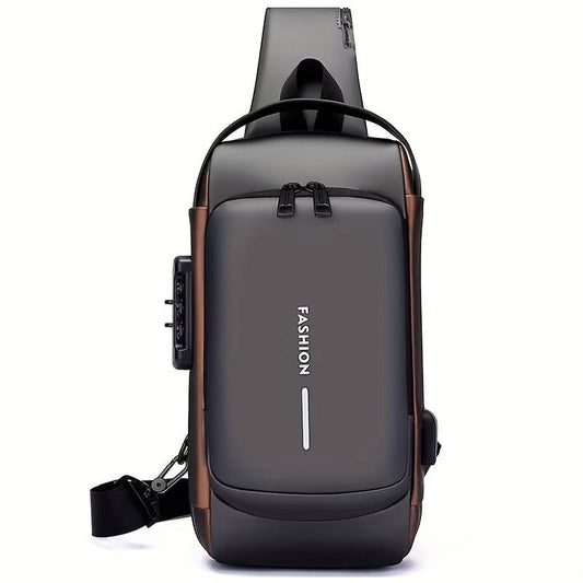 Business Crossbody Bag, Anti-theft Sling Backpack With Password Lock