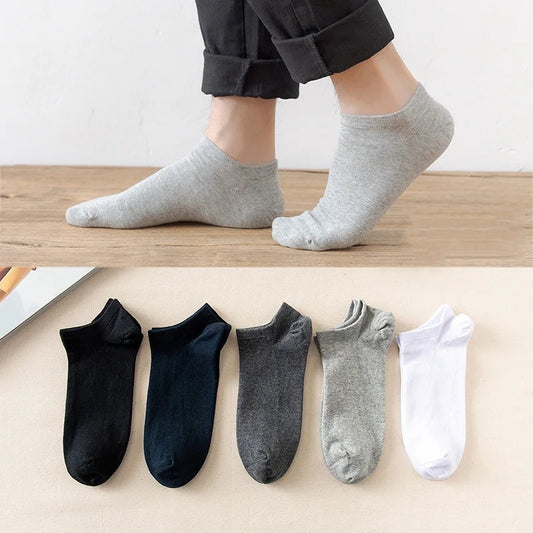 5 Pairs Ankle Comfy Breathable Soft Sweat Socks For Men
