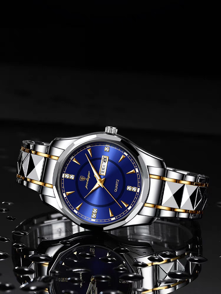 New Fashion Dinar Men's Quartz Waterproof Luxury Stainless Watch